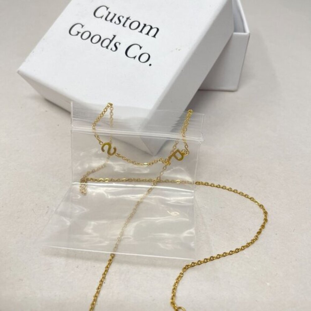 Custom Goods Co S & P Letter Necklace Gold Tone Gift Box New‎ Minimal Dainty